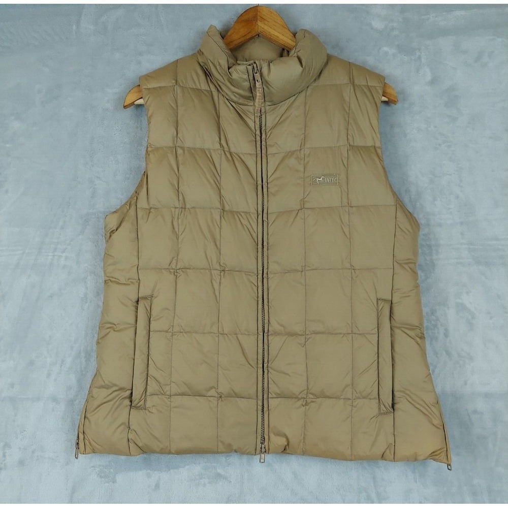 Intec Performance Gear Vest‎ Adult Medium Tan Down Fill Puffer Equestrian Horse